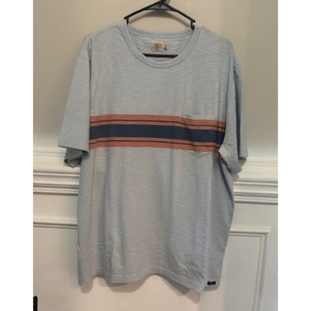 Faherty Mens Blue Bleecker Pocket Tee Tshirt Shirt Short Sleeve XXL 2XL NEW